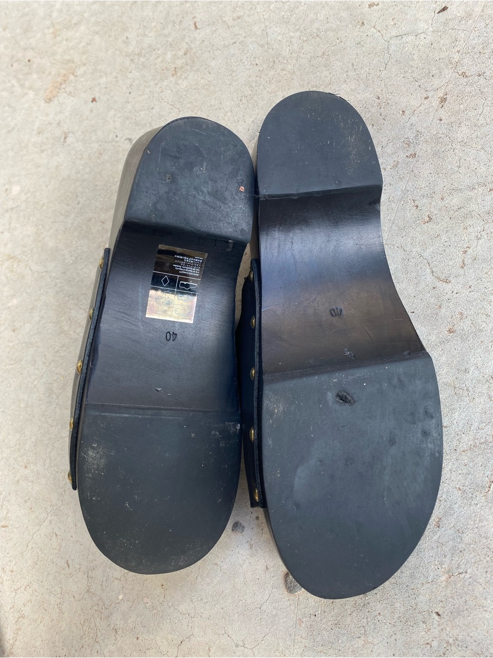 H&M Black Leather western mule clogs size 9 - Picture 3 of 8